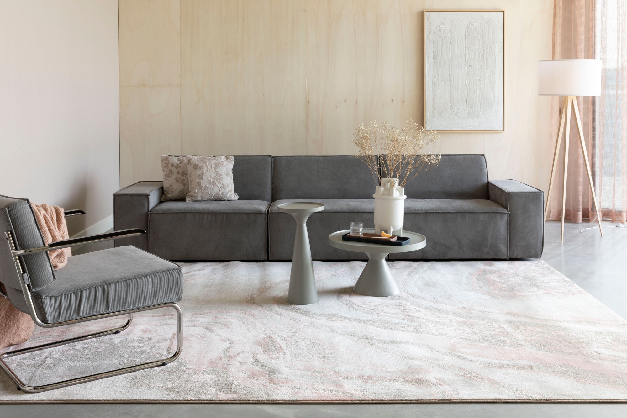 Zuiver Floss Grey Aluminum Round Side Table